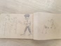 ציור של מתאגרף במחברתו של פן [צילום: מרכז קיפ, אוניברסיטת ת"א]
